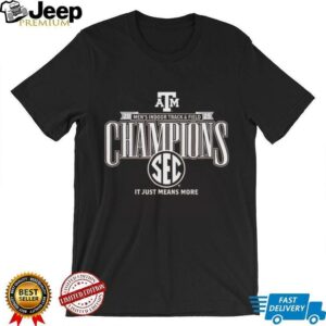 Texas AM Aggies 2025 SEC Mens Indoor Track Field Champions Locker Room T Shirt2