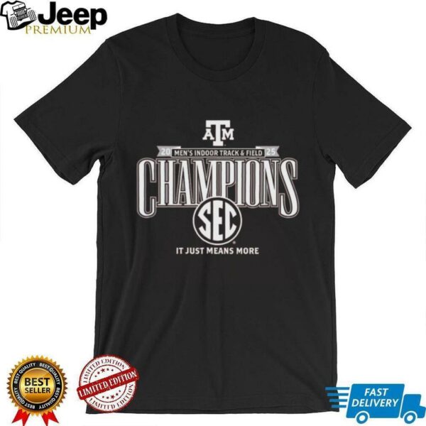 Texas A&M Aggies 2025 SEC Men’s Indoor Track & Field Champions Locker Room T Shirt