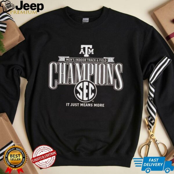 Texas A&M Aggies 2025 SEC Men’s Indoor Track & Field Champions Locker Room T Shirt