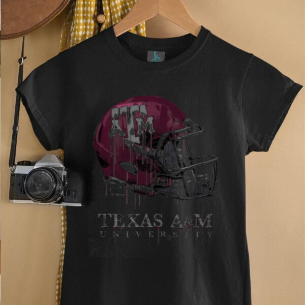 Texas A&M Aggies Youth Heather Dripping Football T Shirt