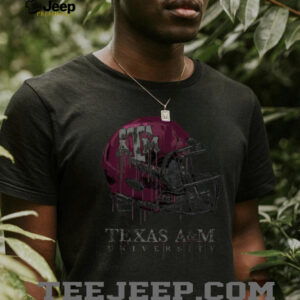 Texas AM Aggies Youth Heather Dripping Football T Shirt3