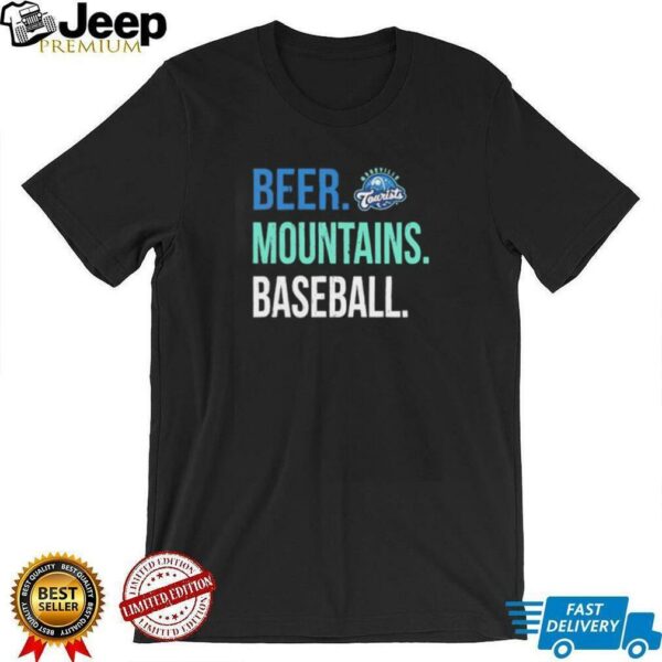 The Asheville Tourists Beer Mountains baseball shirt