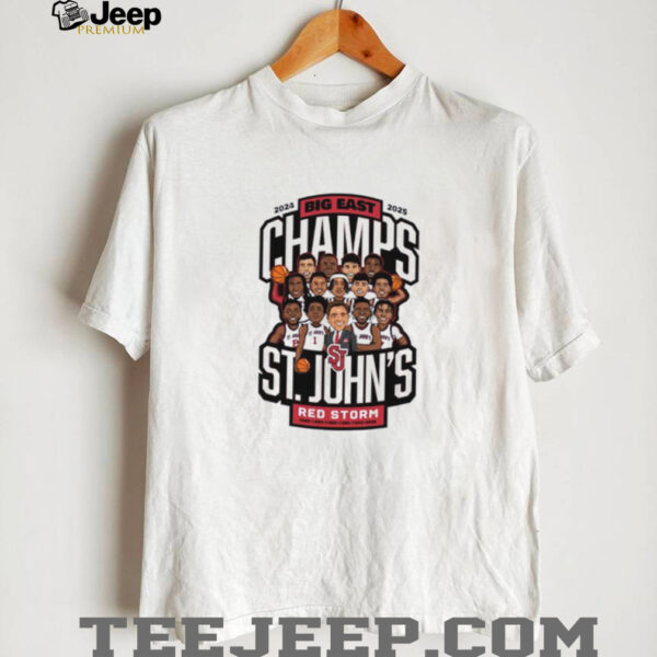 The Big East St John’s Red Storm Men’s Basketball 2025 Conference Champions cartoon shirt