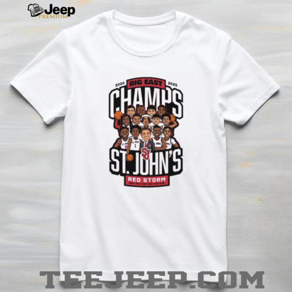 The Big East St John’s Red Storm Men’s Basketball 2025 Conference Champions cartoon shirt