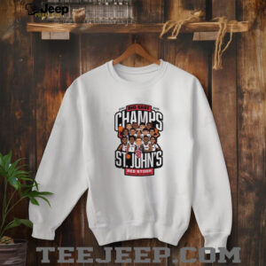 The Big East St Johns Red Storm Mens Basketball 2025 Conference Champions cartoon shirt2