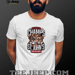The Big East St Johns Red Storm Mens Basketball 2025 Conference Champions cartoon shirt3