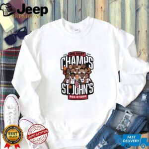 The Big East St Johns Red Storm Mens Basketball 2025 Conference Champions cartoon shirt4