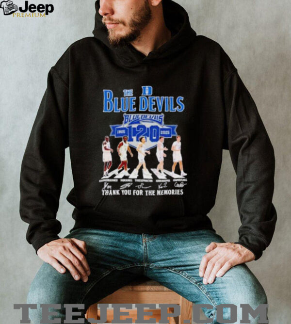 The Duke Blue Devils 120th 1905 2025 thank you for the memories players signatures shirt