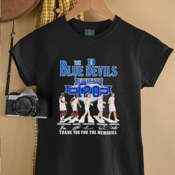 The Duke Blue Devils 120th 1905 2025 thank you for the memories players signatures shirt