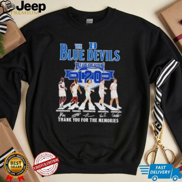 The Duke Blue Devils 120th 1905 2025 thank you for the memories players signatures shirt