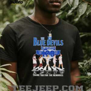 The Duke Blue Devils 120th 1905 2025 thank you for the memories players signatures shirt3