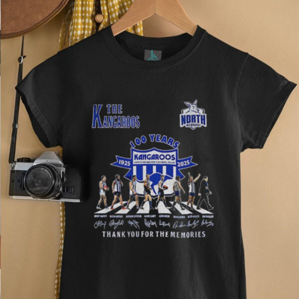 The Kangaroos North Melbourne Football Club 100 years Abbey Road signatures shirt