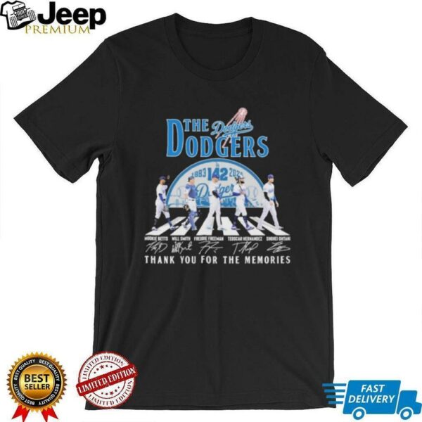 The Los Angeles Dodgers 1883 2025 142th Thank You For The Memories Signatures T shirts