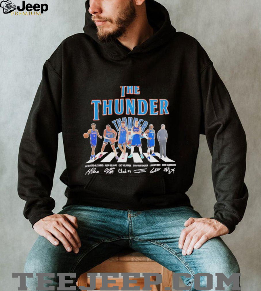 Oklahoma City Thunder Walking Across Signatures Shirt back