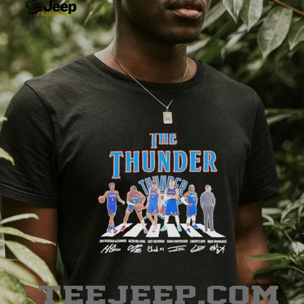 Oklahoma City Thunder Walking Across Signatures Shirt side view
