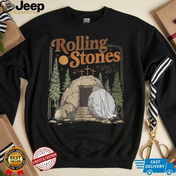 The Stone Was Rolled Away He Is Alive Retro Christian Easter T Shirt