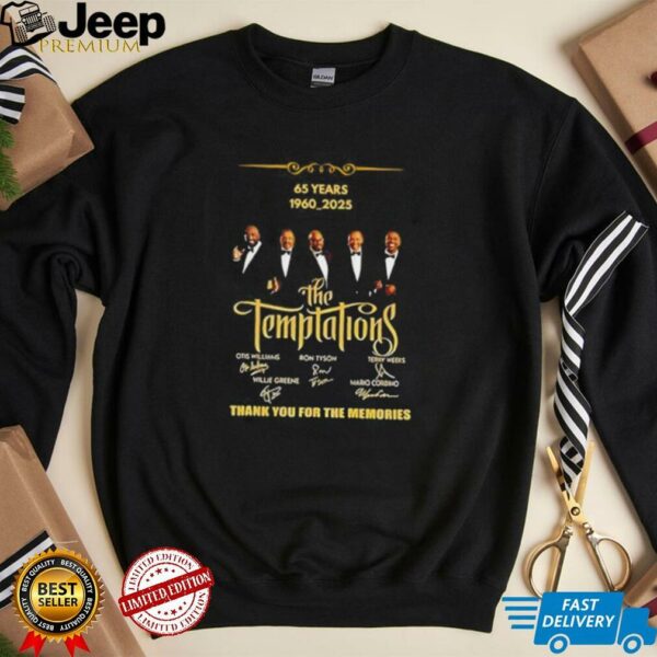 The Temptations 65 years 1960 2025 thank you for the memories signatures shirt