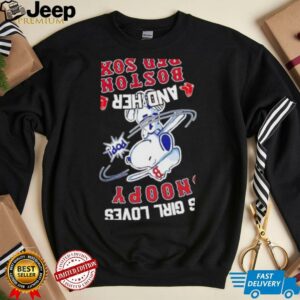 This girl loves Snoopy and her Boston Red Sox baseball unisex t shirt