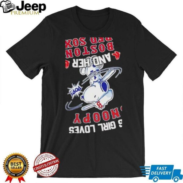 This girl loves Snoopy and her Boston Red Sox baseball unisex t shirt