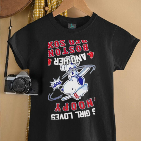 This girl loves Snoopy and her Boston Red Sox baseball unisex t shirt