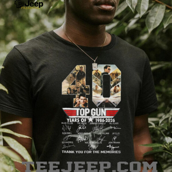 Top Gun 40 Years Of 1986 2026 Thank You For The Memories T Shirt