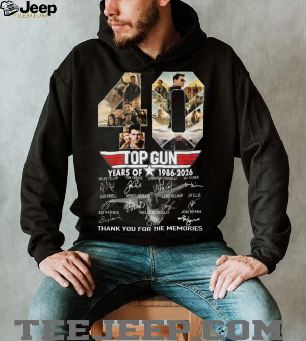 Top Gun 40 Years Of 1986 2026 Thank You For The Memories T Shirt
