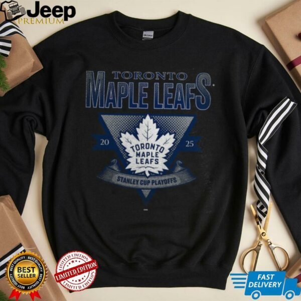Toronto Maple Leafs Fanatics Heather Charcoal 2025 Stanley Cup Playoffs Crossbar Tri Blend T Shirt