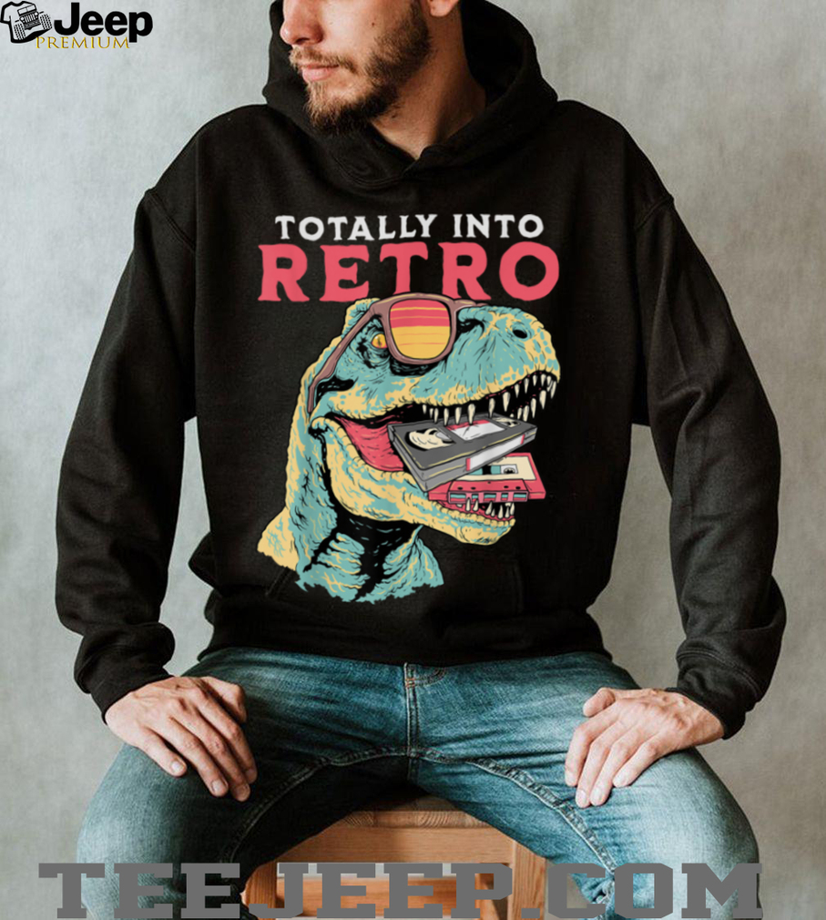 Totally Into Retro Dinosaur T rex VHS Cassette Tape Vintage T Shirt back