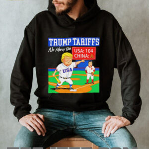 Trump tariffs no mercy rule USA 104 China baseball shirt