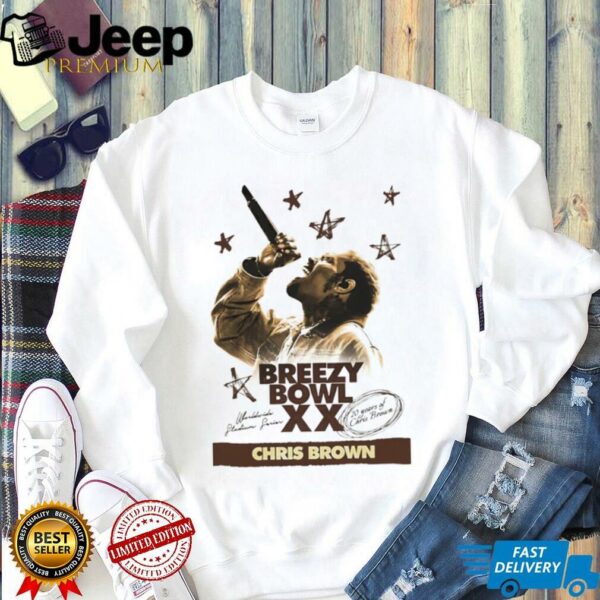Chris Brown Breezy Bowl XX Tour 2 sided 20 years of Chris Brown shirt