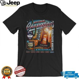 UCONN MBB 2024 National Champions Trophy Streetwear Black T shirt