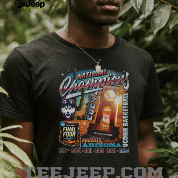 UCONN MBB 2024 National Champions Trophy Streetwear Black T shirt
