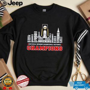 UConn Huskies 2025 NCAA women’s basketball national champions trophy city names shirt