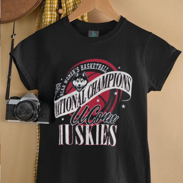UConn Huskies Women’s Navy 2025 NCAA Women’s Basketball National Champions World Ball T Shirt