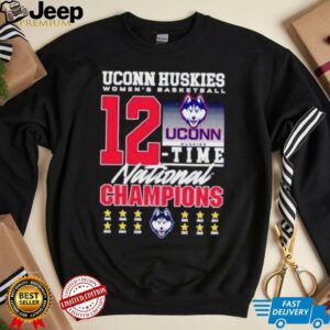 UConn Huskies women’s basketball 12 time national champions 1995 2025 shirt