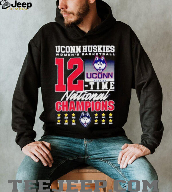 UConn Huskies women’s basketball 12 time national champions 1995 2025 shirt