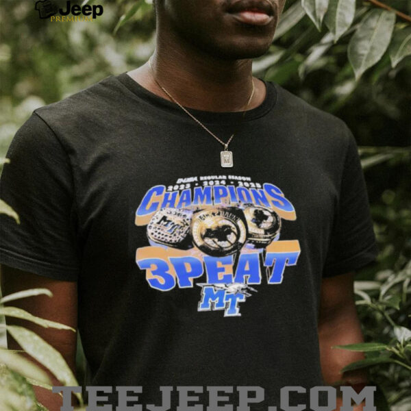 USA regular season champions 2025 3 peat Middle Tennessee Blue Raiders logo shirt