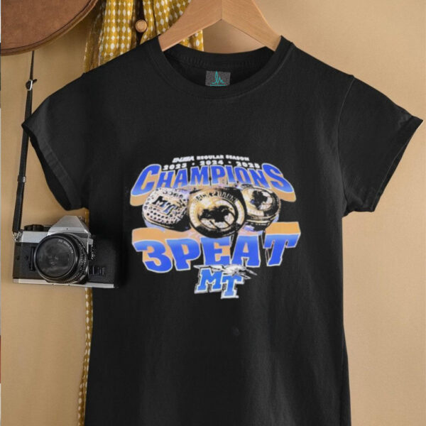 USA regular season champions 2025 3 peat Middle Tennessee Blue Raiders logo shirt