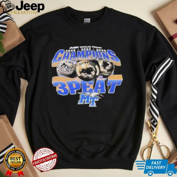 USA regular season champions 2025 3 peat Middle Tennessee Blue Raiders logo shirt
