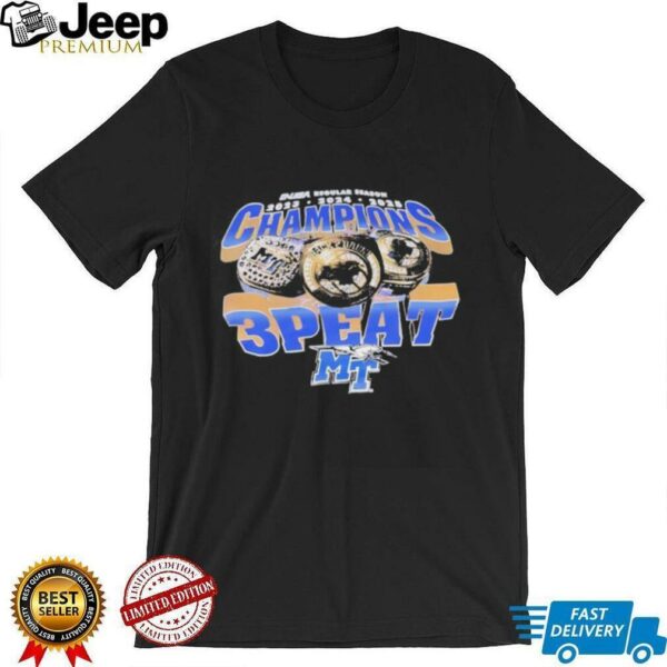 USA regular season champions 2025 3 peat Middle Tennessee Blue Raiders logo shirt