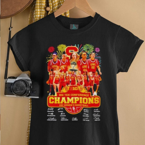 USC Women’s Basketball 2025 Big Ten Conference Champions Signatures Unisex T shirt