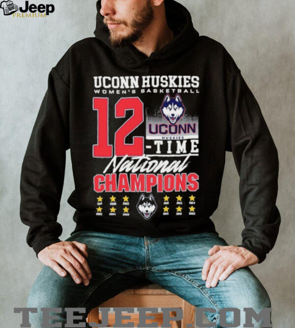 Uconn Huskies Women’s Basketball 12 Time National Championship 2025 T shirts