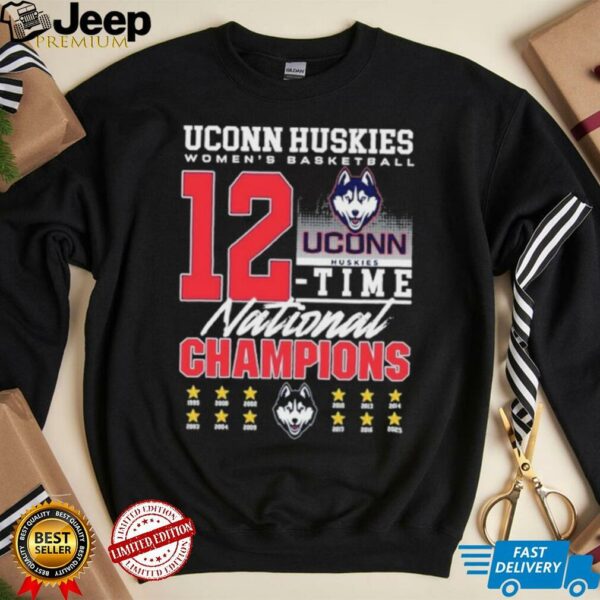 Uconn Huskies Women’s Basketball 12 Time National Championship 2025 T shirts