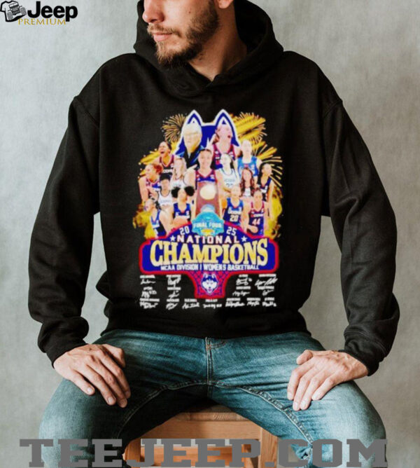 Uconn Huskies women’s Final Four 2025 national champions signatures player firework shirt