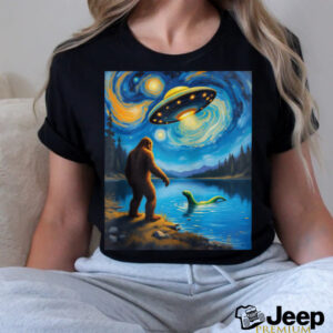Van Gogh Bigfoot UFO Encounter Adventure Extraterrestrial Shirt