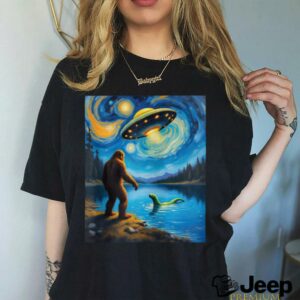 Van Gogh Bigfoot UFO Encounter Adventure Extraterrestrial Shirt
