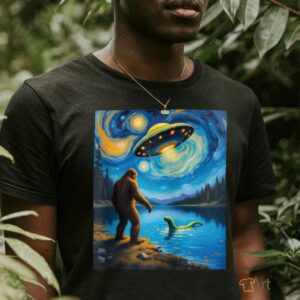 Van Gogh Bigfoot UFO Encounter Adventure Extraterrestrial Shirt3