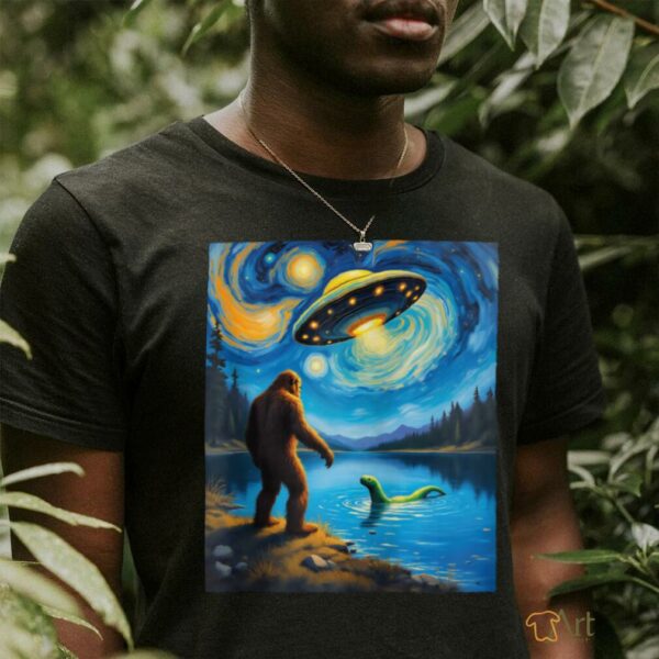 Van Gogh Bigfoot UFO Encounter Adventure Extraterrestrial Shirt