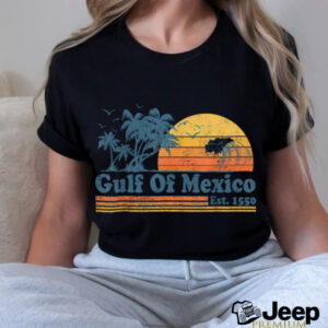 Vintage Gulf of Mexico Est 1550 Retro Beach Sunset T...