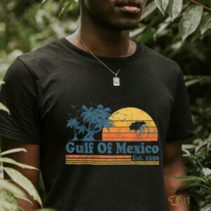 Vintage Gulf of Mexico Est 1550 Retro Beach Sunset T...